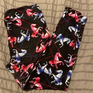Lularoe TC Unicorn Gender Reveal Merry go Round leggings